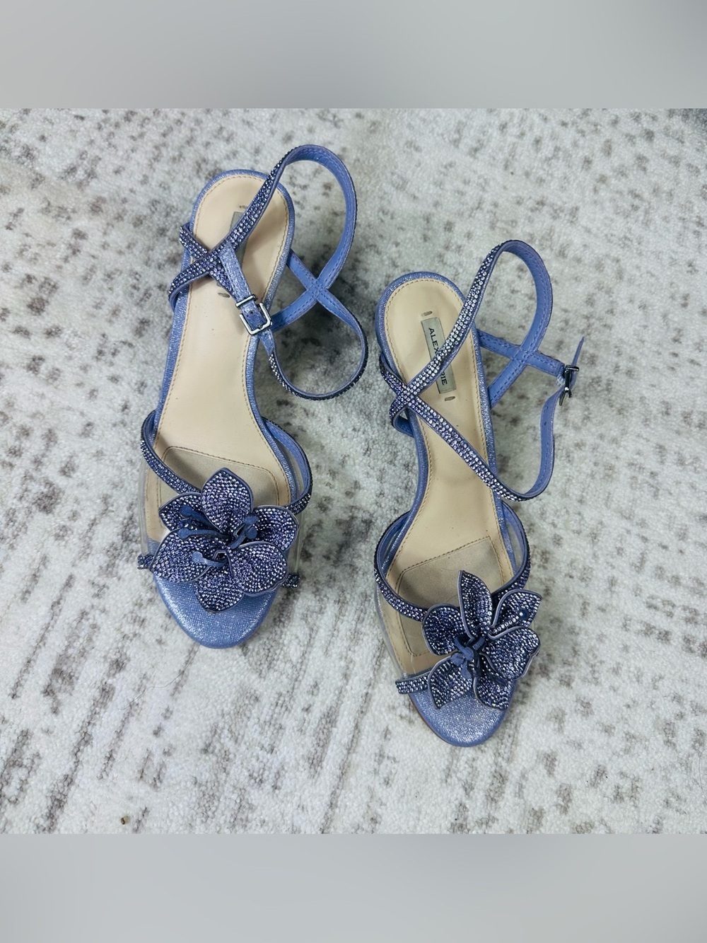 Alex Marie Purple Floral Embellished Strappy Heels
